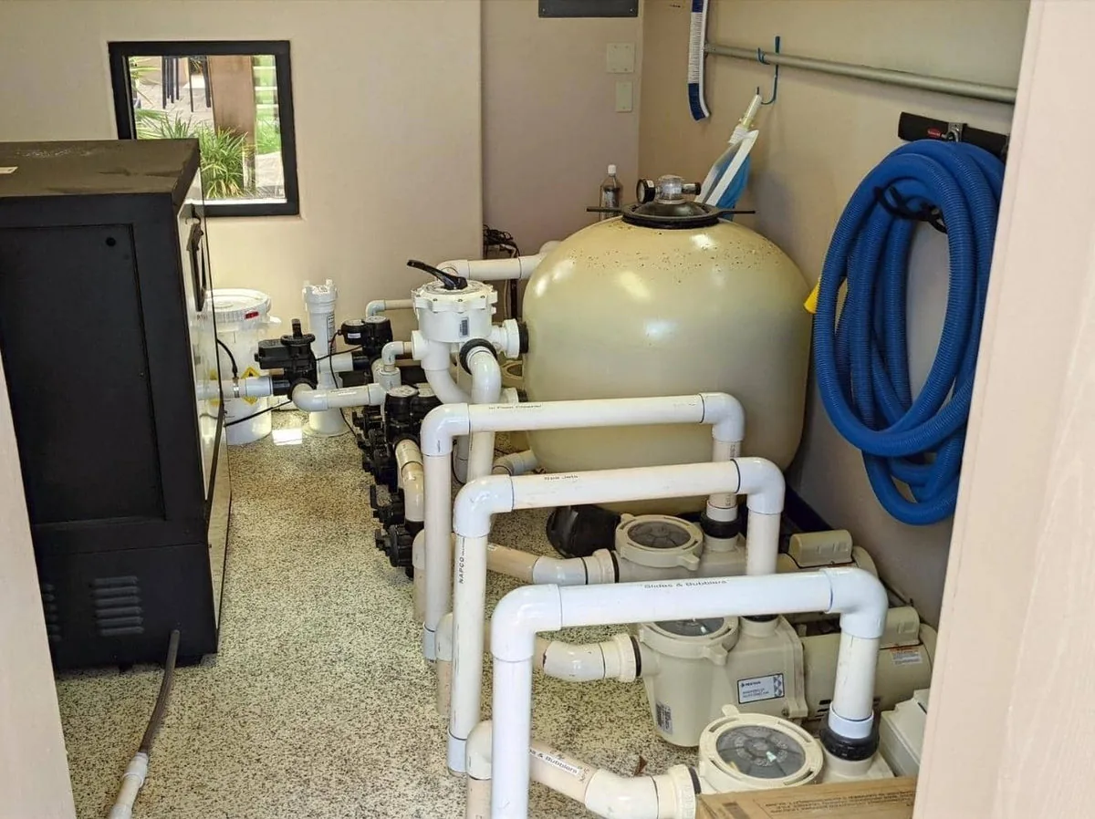 Quality pool equipment protected from elements